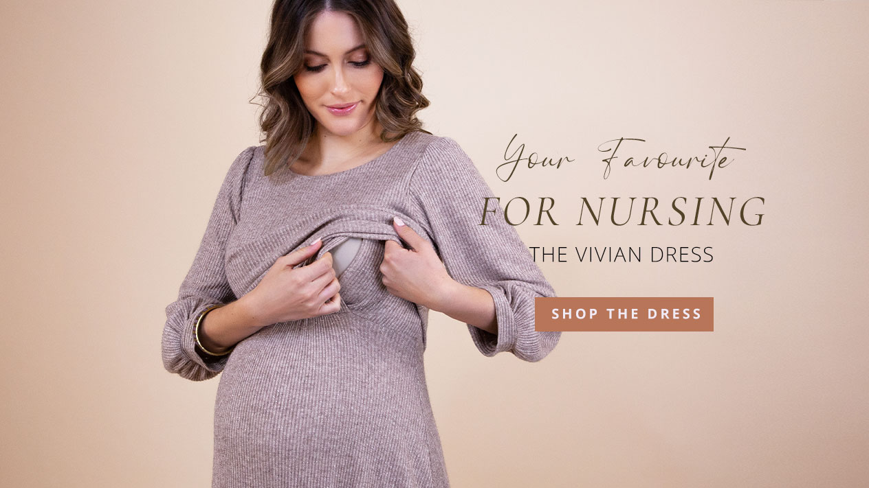 Vivian Maternity & Nursing Dress Sparkle Chocolate