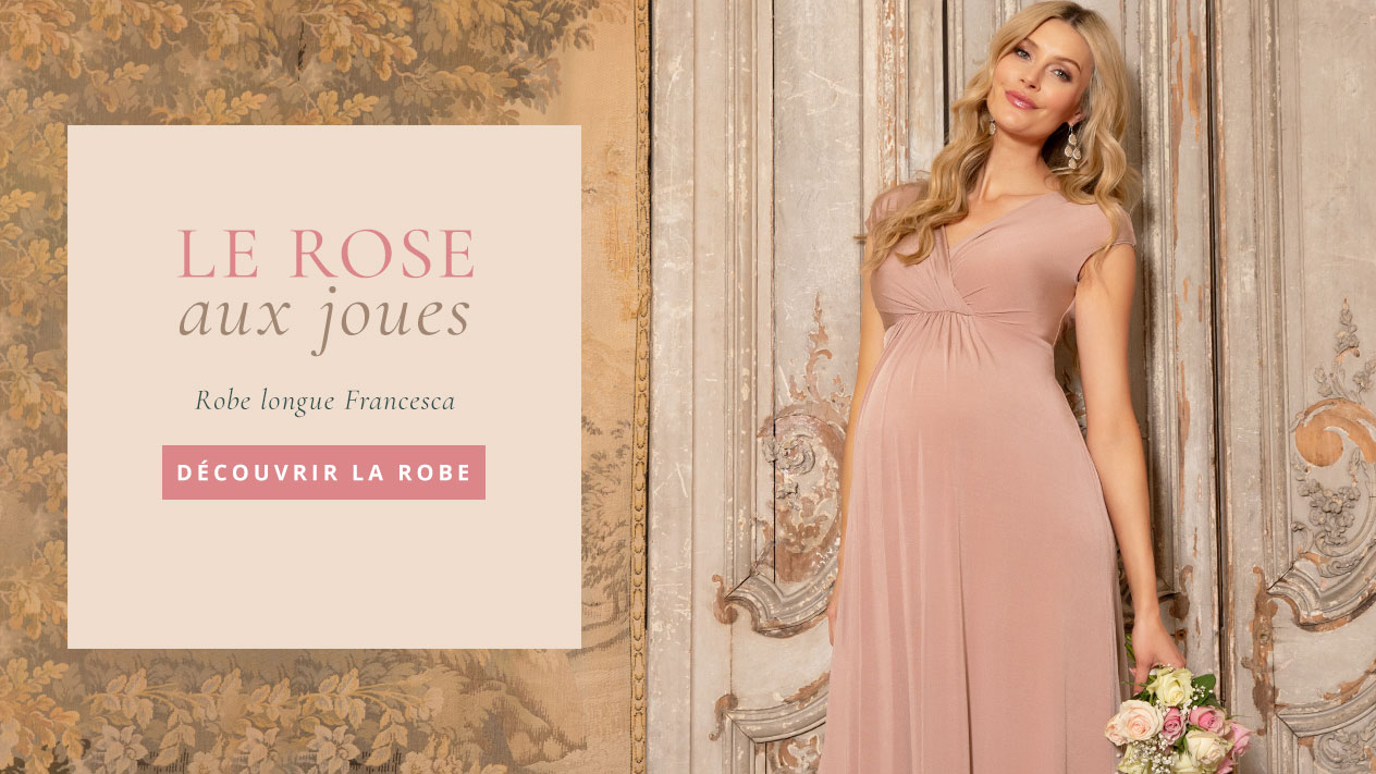 Robe de Grossesse Maxi Francesca Blush