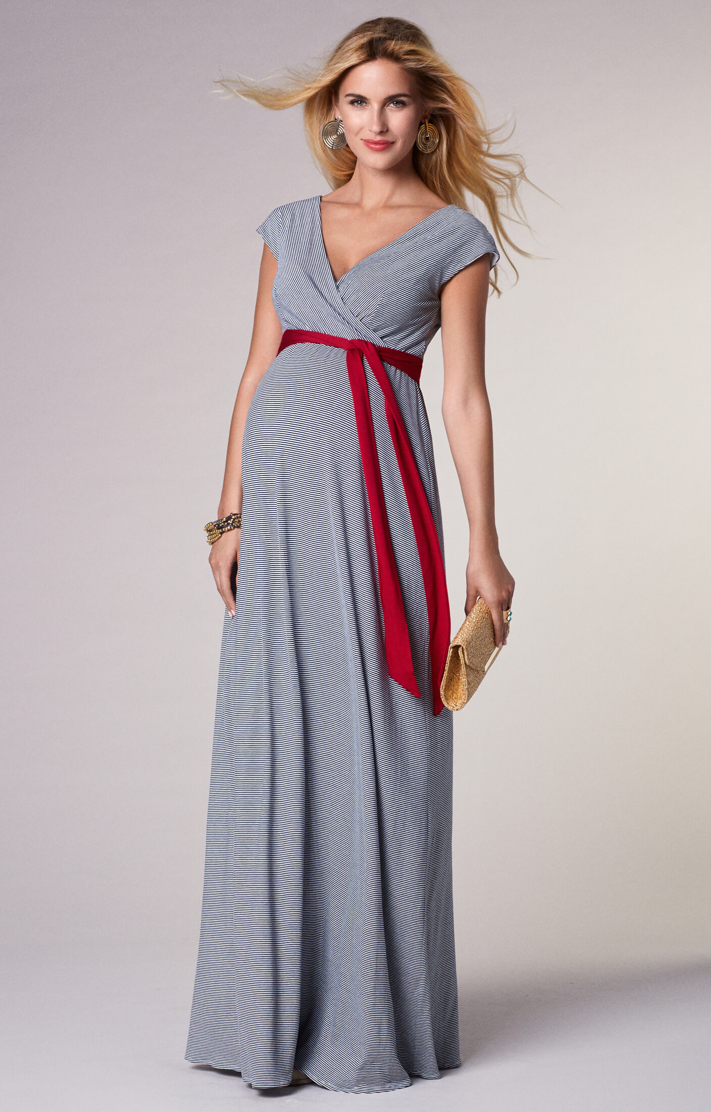 Alana Maternity Maxi Dress Cruise Stripe - Maternity ...