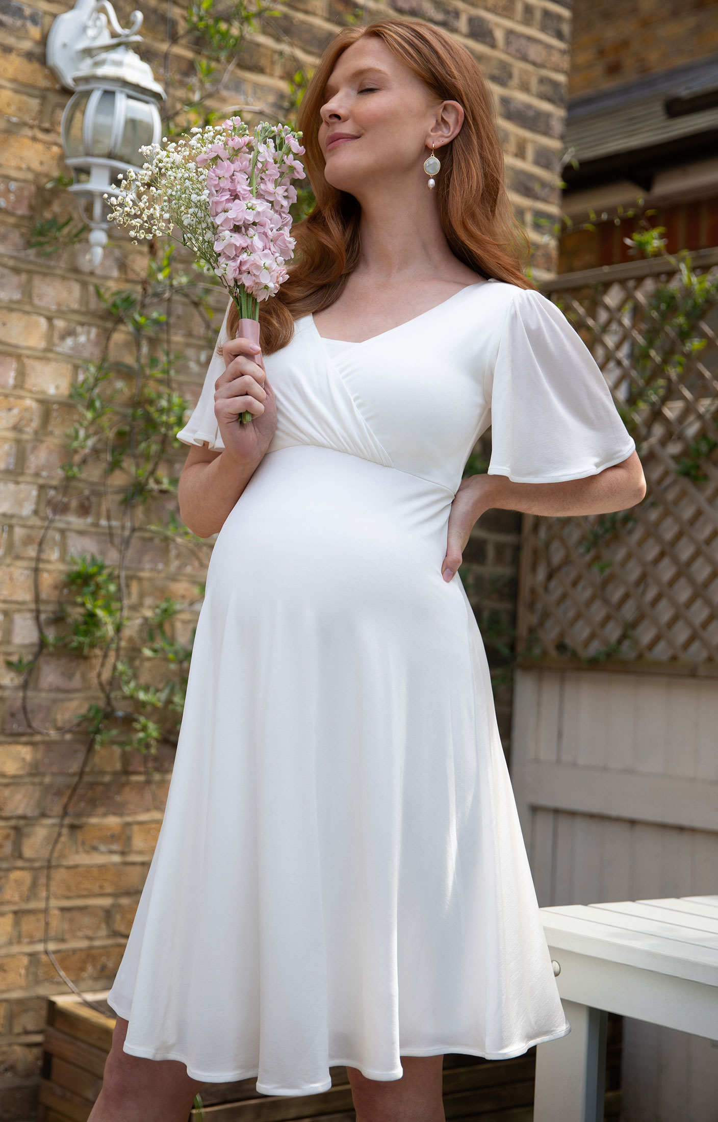 Alicia Maternity & Nursing Dress (Ivory) - Maternity Wedding Dresses,  Evening Wear and Party Clothes by Tiffany Rose