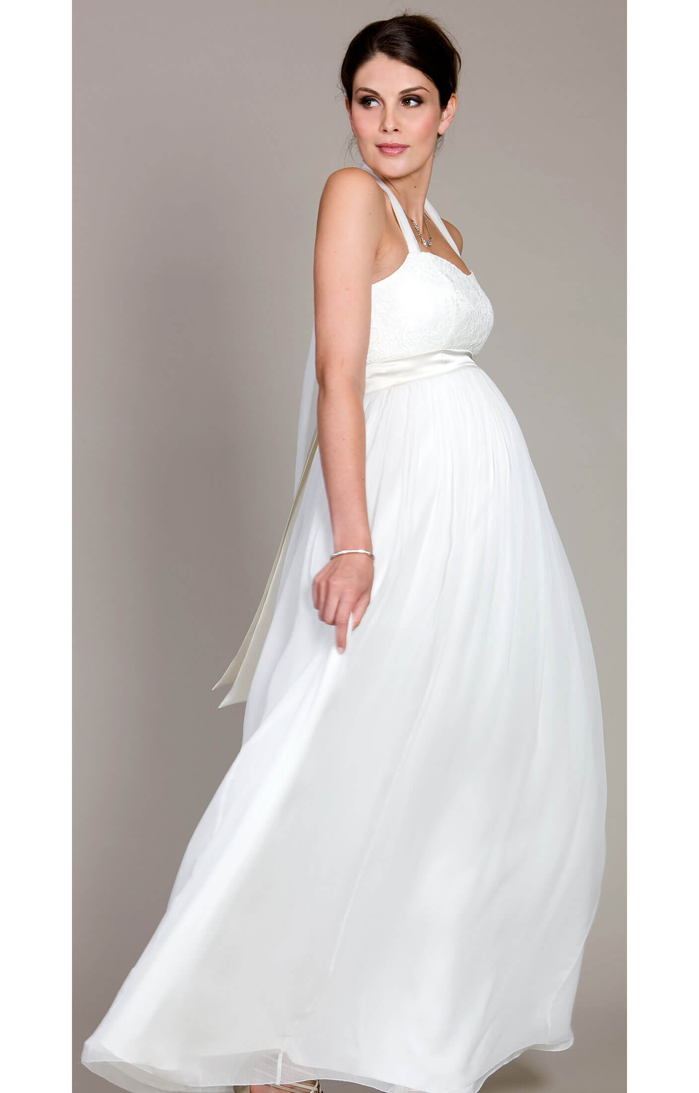 Alya Lace Maternity Wedding Dress (Long) - Maternity Wedding Dresses
