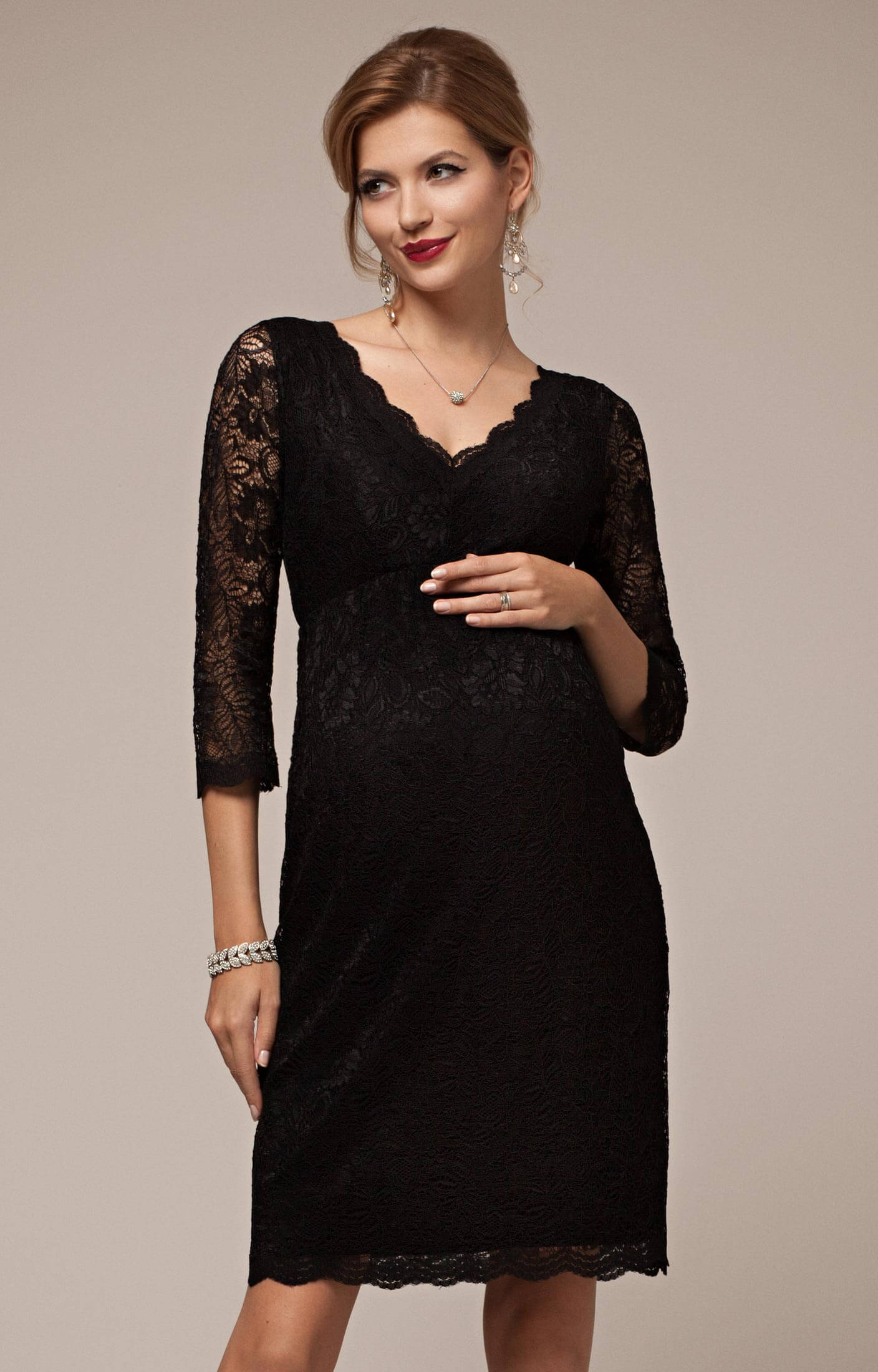 Chloe Lace Maternity Dress Black - Maternity Wedding Dresses, Evening ...