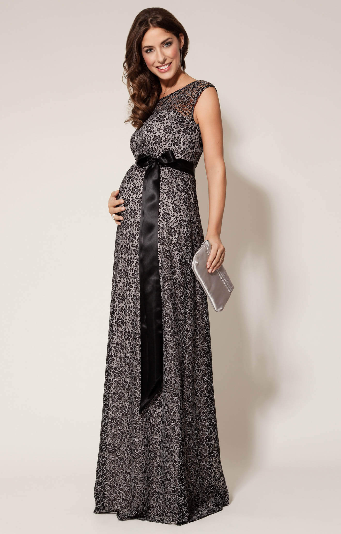 long black maternity evening dress