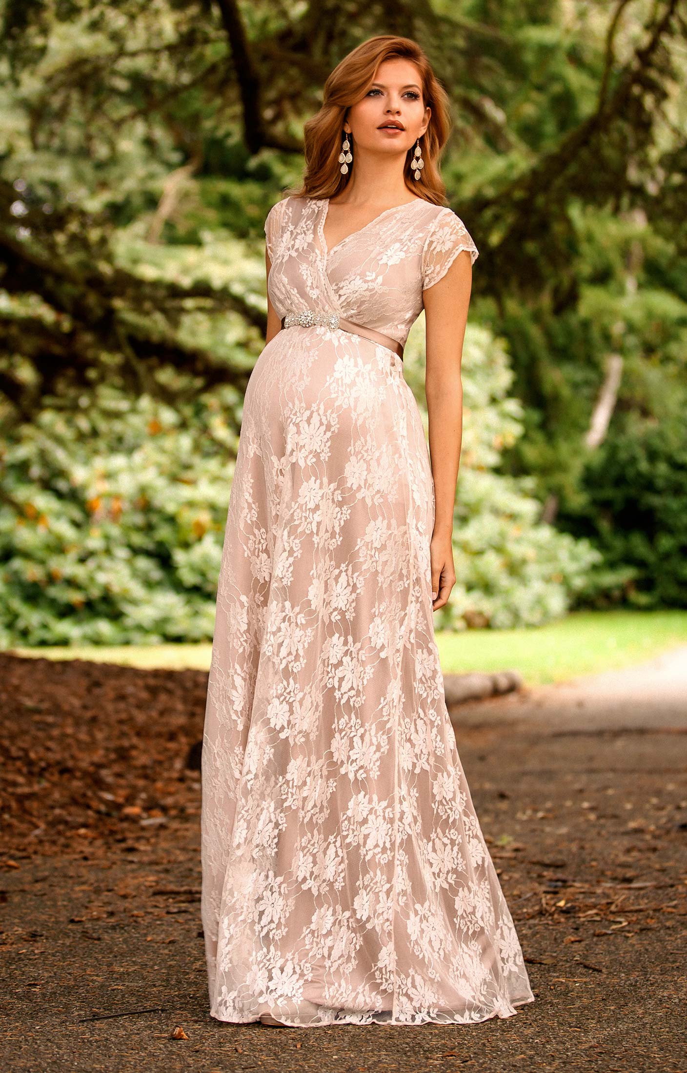 Eden Maternity Gown Long Blush - Maternity Wedding Dresses