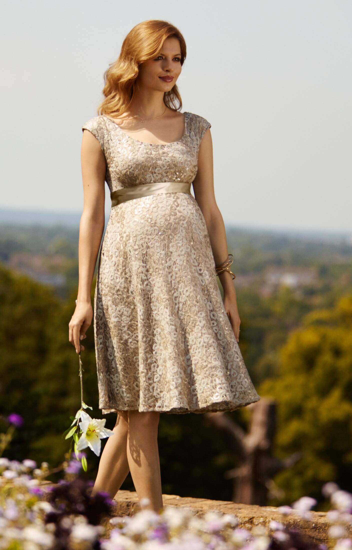 Eliza Maternity Dress Short Gold Rush - Maternity Wedding Dresses
