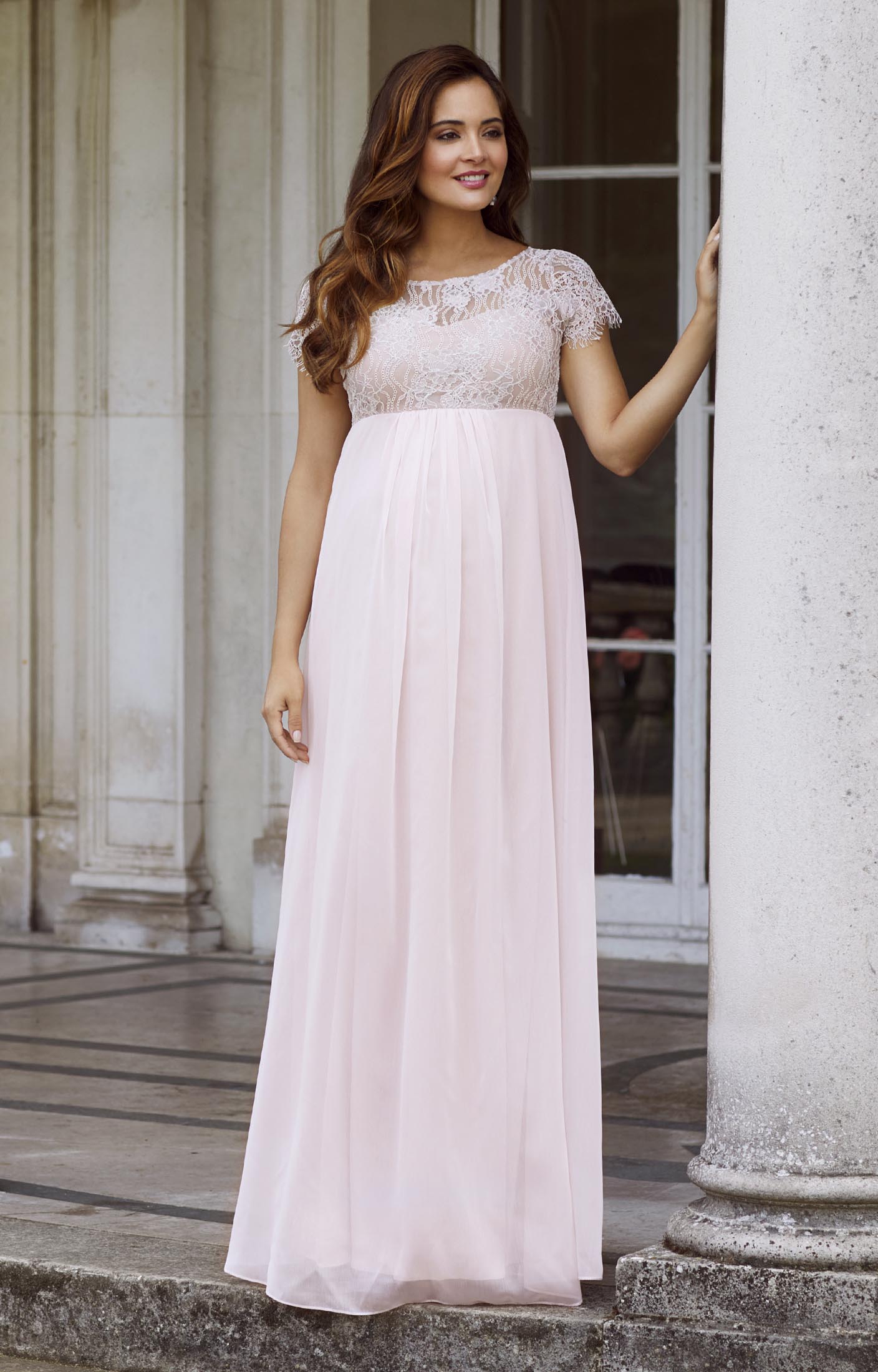 Luxury Pink Maternity Gown, Pregnant guest, Baby shower – Chic