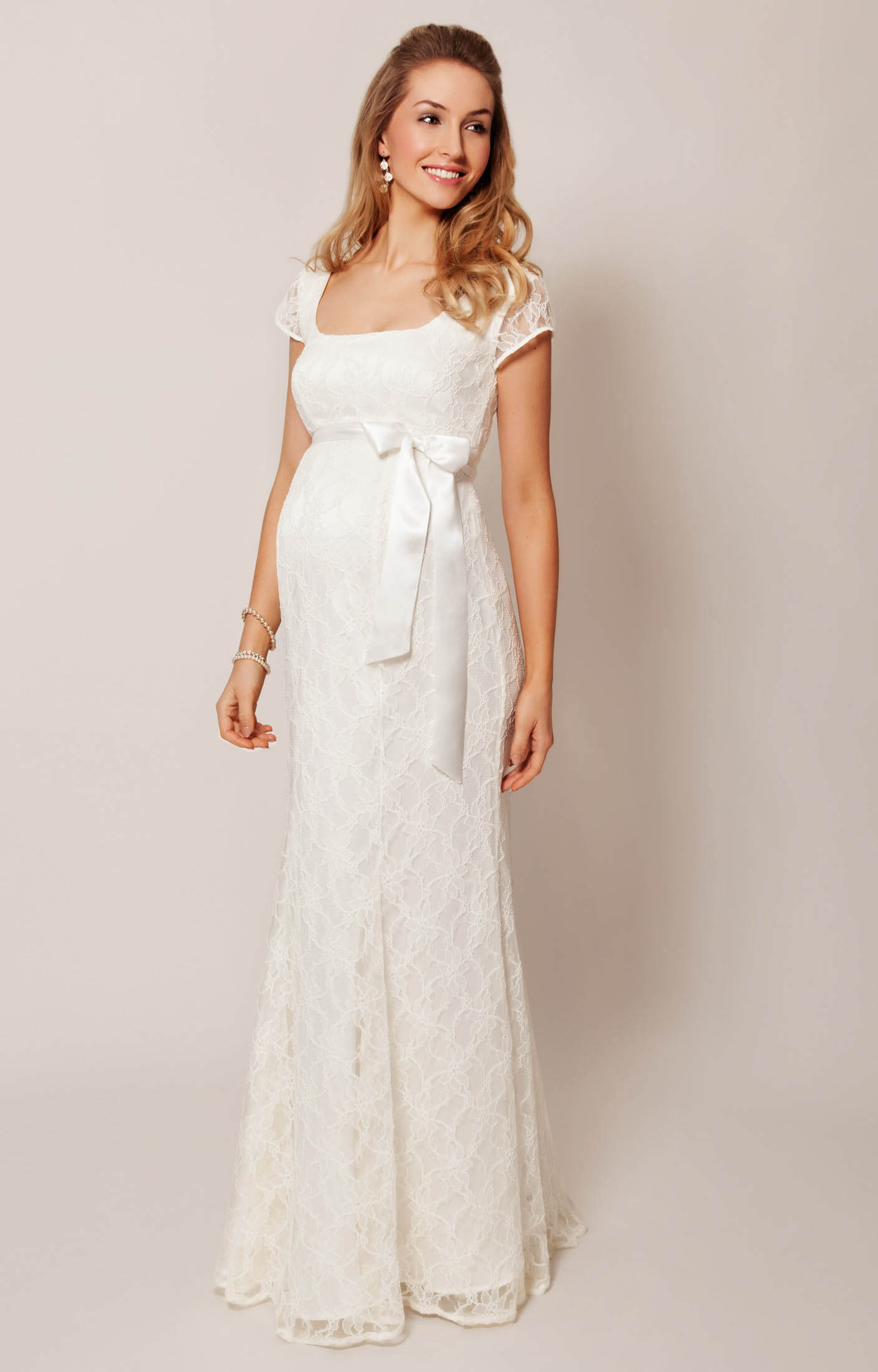 Eva Lace Maternity Wedding Gown (Cream) - Maternity Wedding Dresses ...
