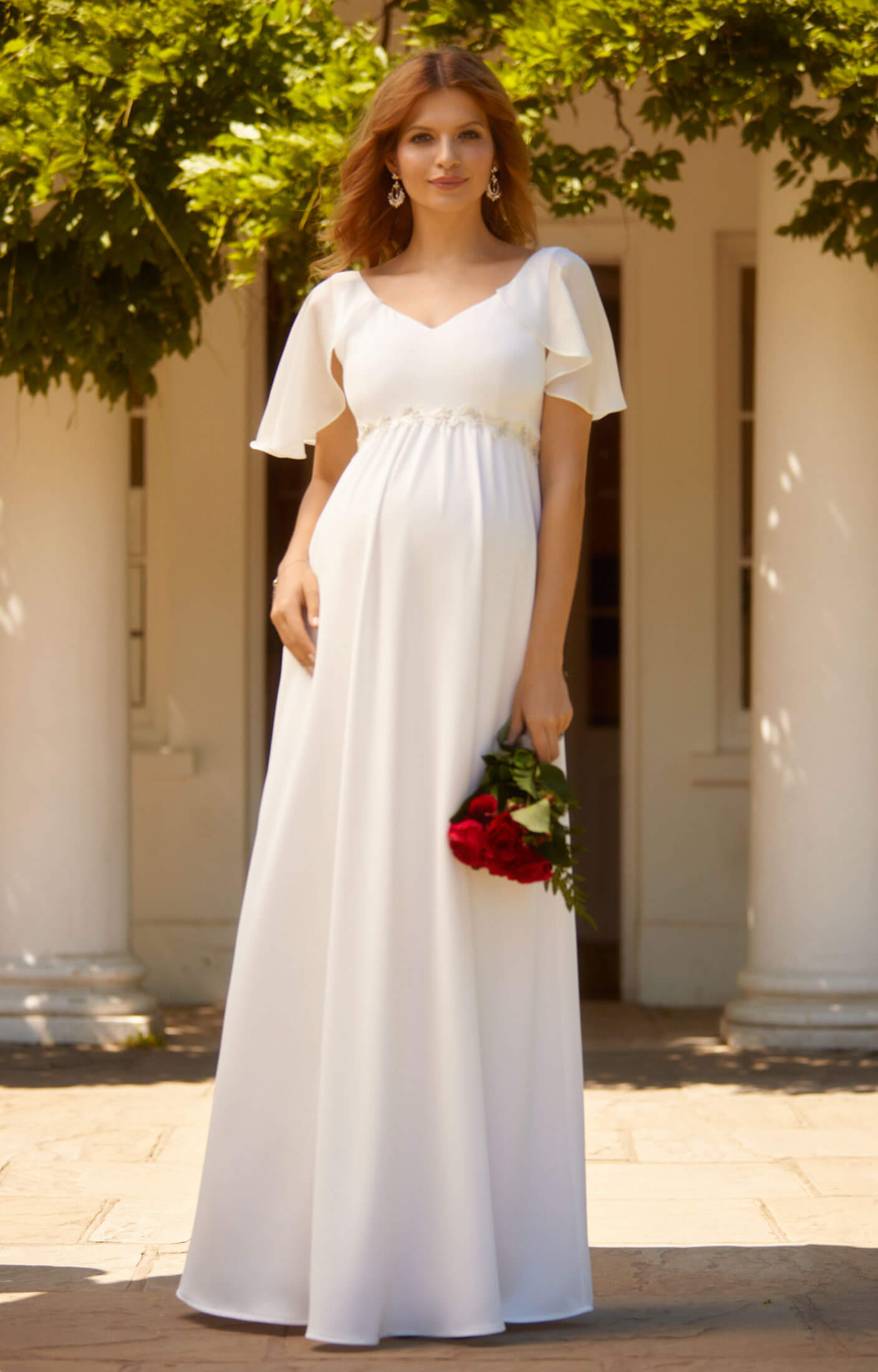 Maternity Wedding Guest Dresses Canada Floor length One Shoulder Sleeveless Maternity Wedding