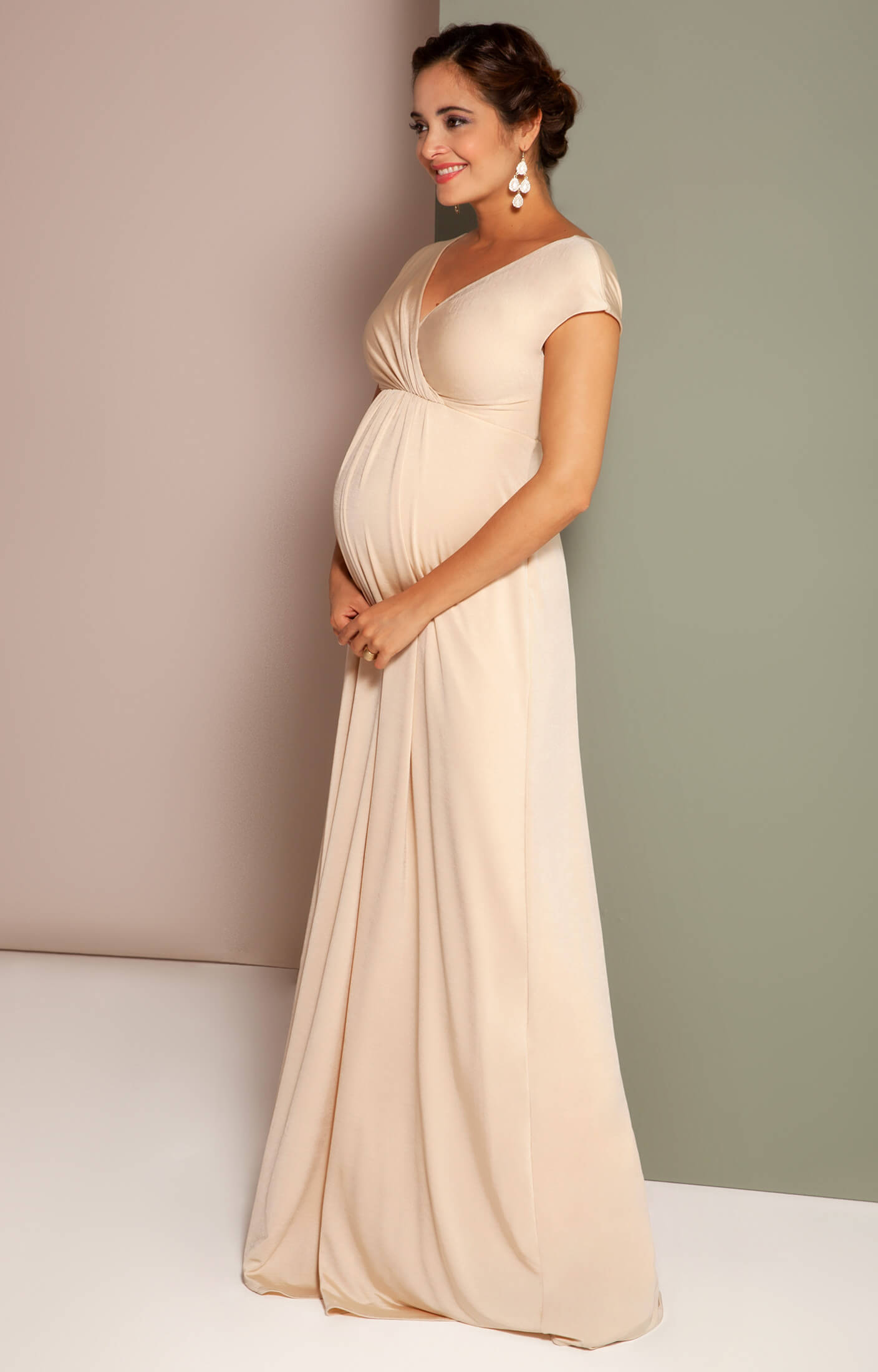 Francesca Maxi Maternity Dress Petal Pink Floral