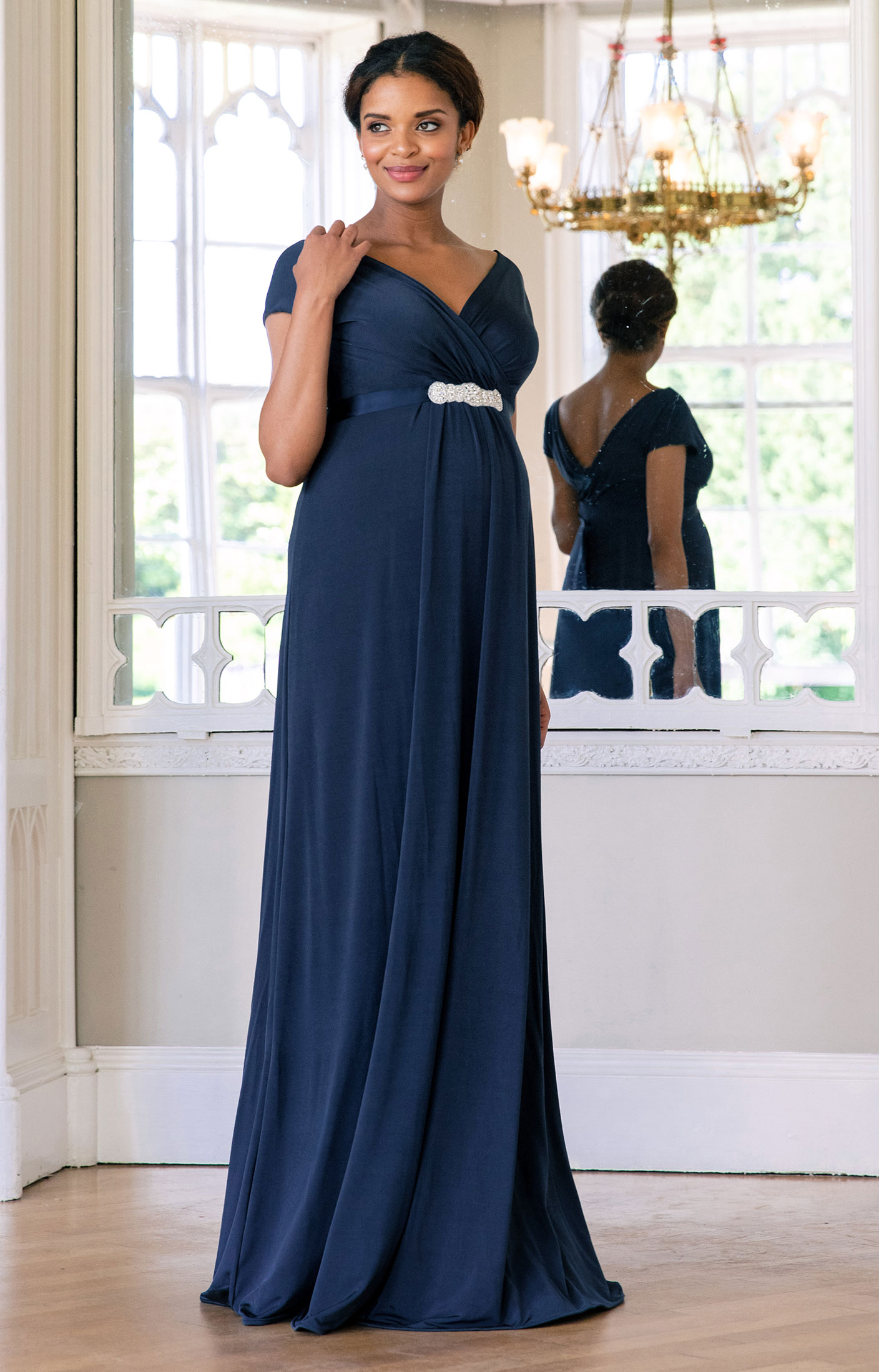 Francesca Maxi Maternity Dress Nightshadow Blue - Maternity Wedding Dresses,  Evening Wear and Party Clothes by Tiffany Rose NO