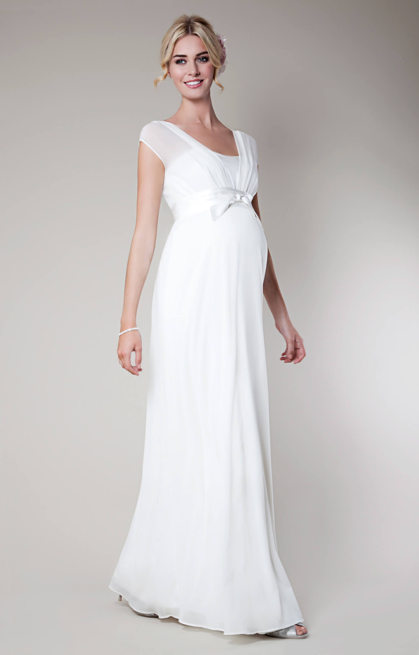 Lily Silk Maternity Wedding Gown Long Ivory Maternity Wedding Dresses Evening Wear And