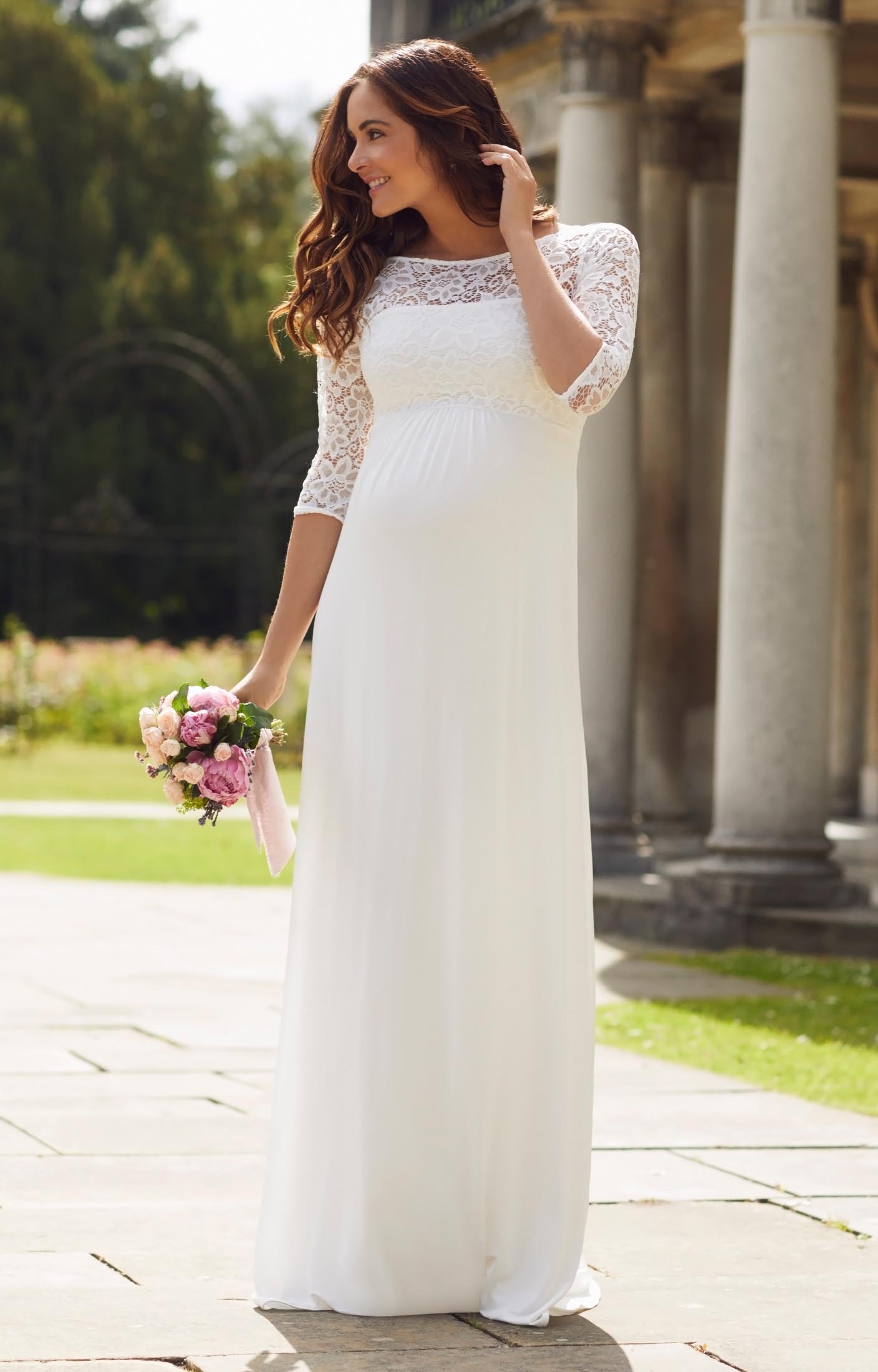 Lucia Maternity Wedding Gown Long Ivory White - Maternity Wedding Dresses,  Evening Wear and Party Clothes by Tiffany Rose US