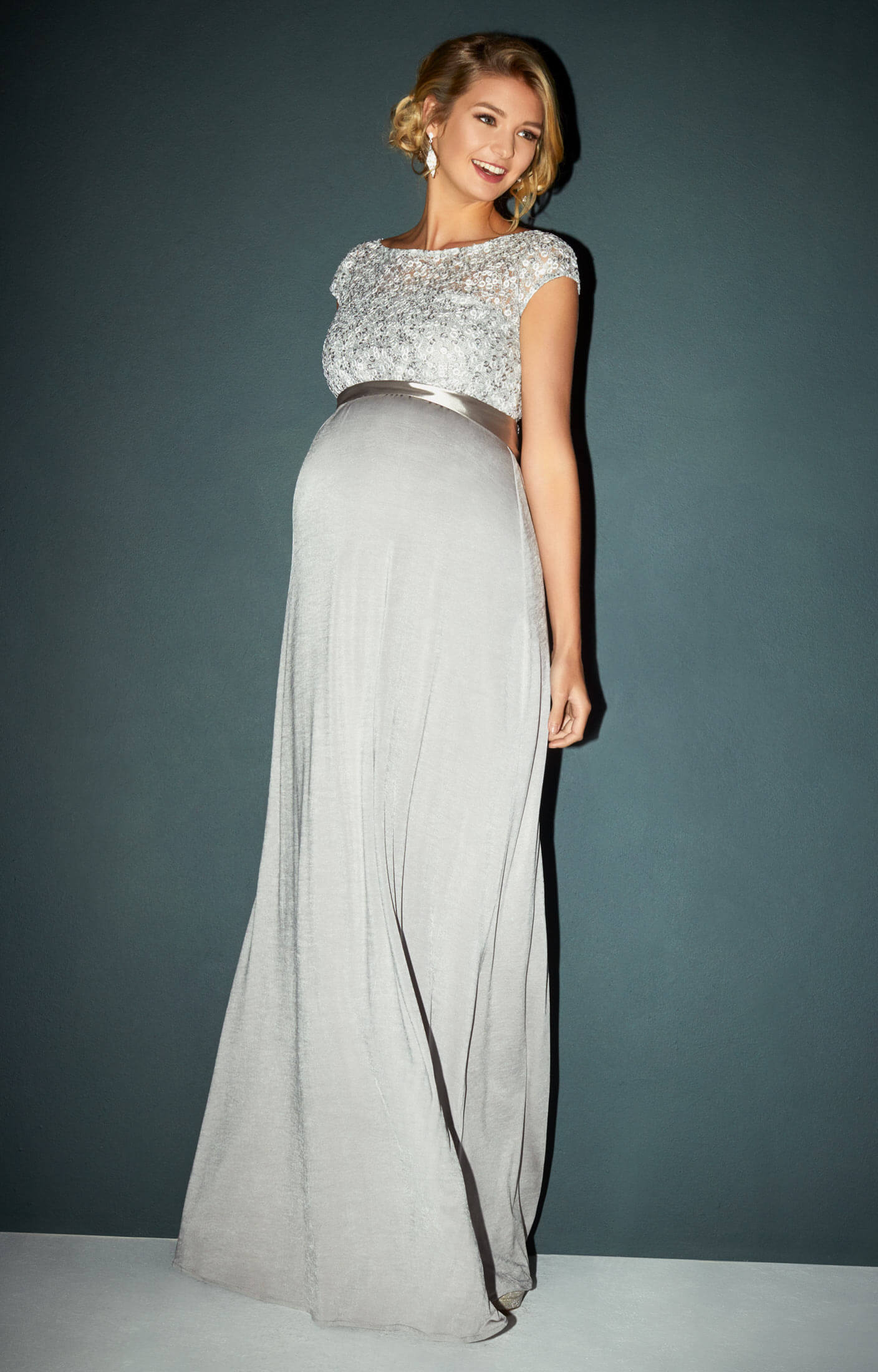 was analoog kook een maaltijd Mia Maternity Gown Silver - Maternity Wedding Dresses, Evening Wear and  Party Clothes by Tiffany Rose US