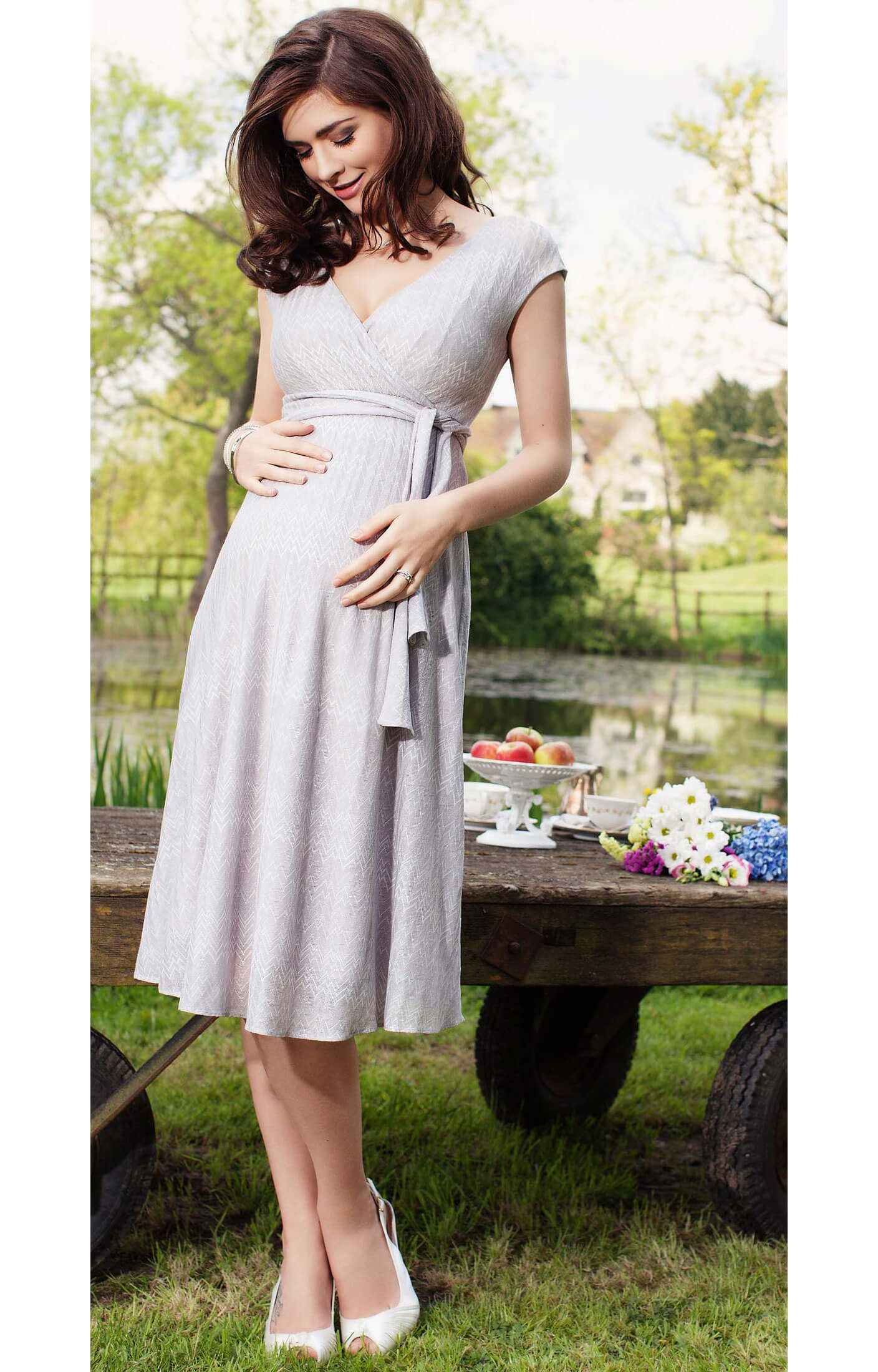 Summer Breeze Maternity Dress (Silver)