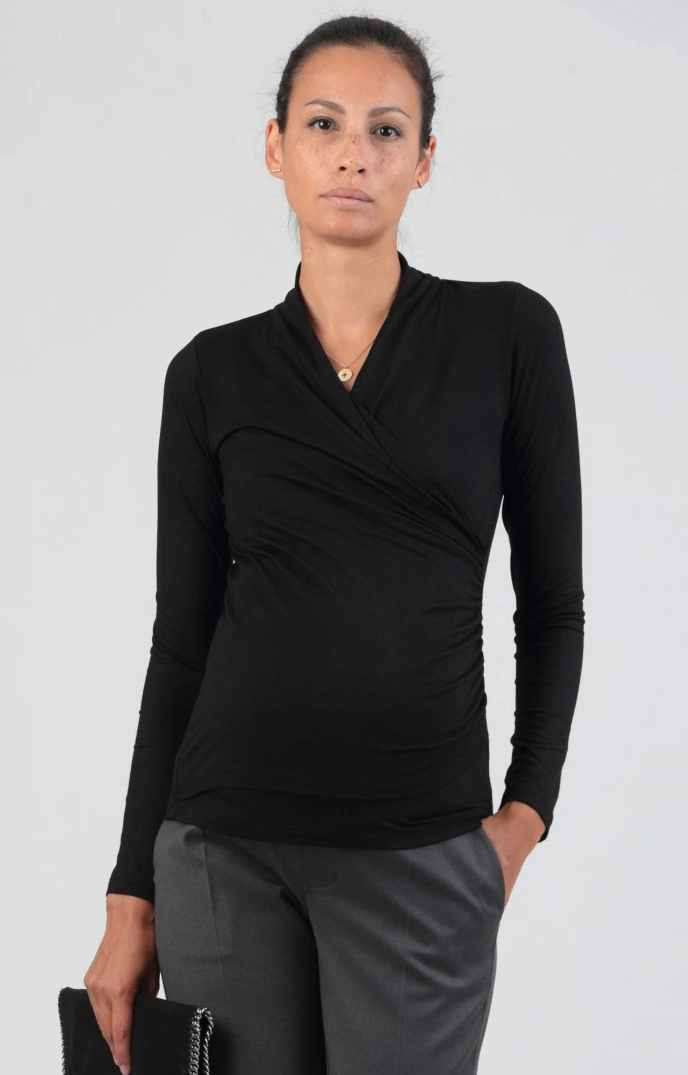 Jennifer Crossover Maternity and Nursing Top (Black) - Maternity Wedding  Dresses, Evening Wear and Party Clothes by Tiffany Rose UK