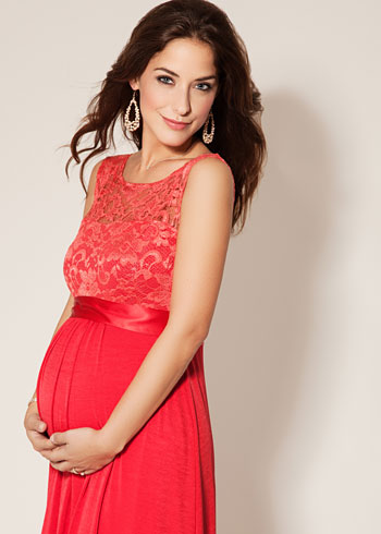 Valencia Maternity Gown Long Sunset Red - Maternity Wedding Dresses ...