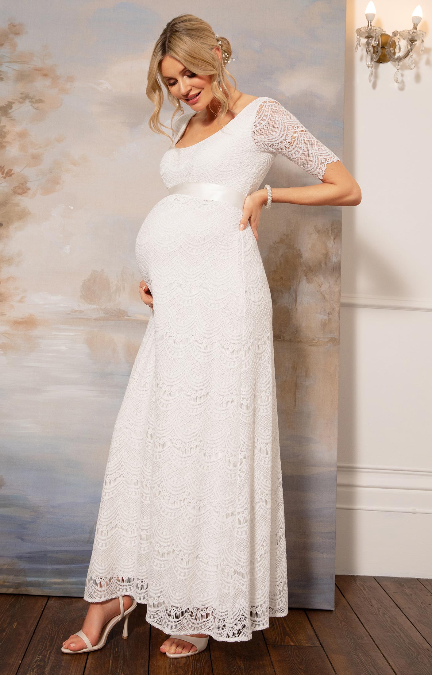 Verona Maternity Wedding Gown Ivory White - Maternity Wedding Dresses,  Evening Wear and Party Clothes by Tiffany Rose ES
