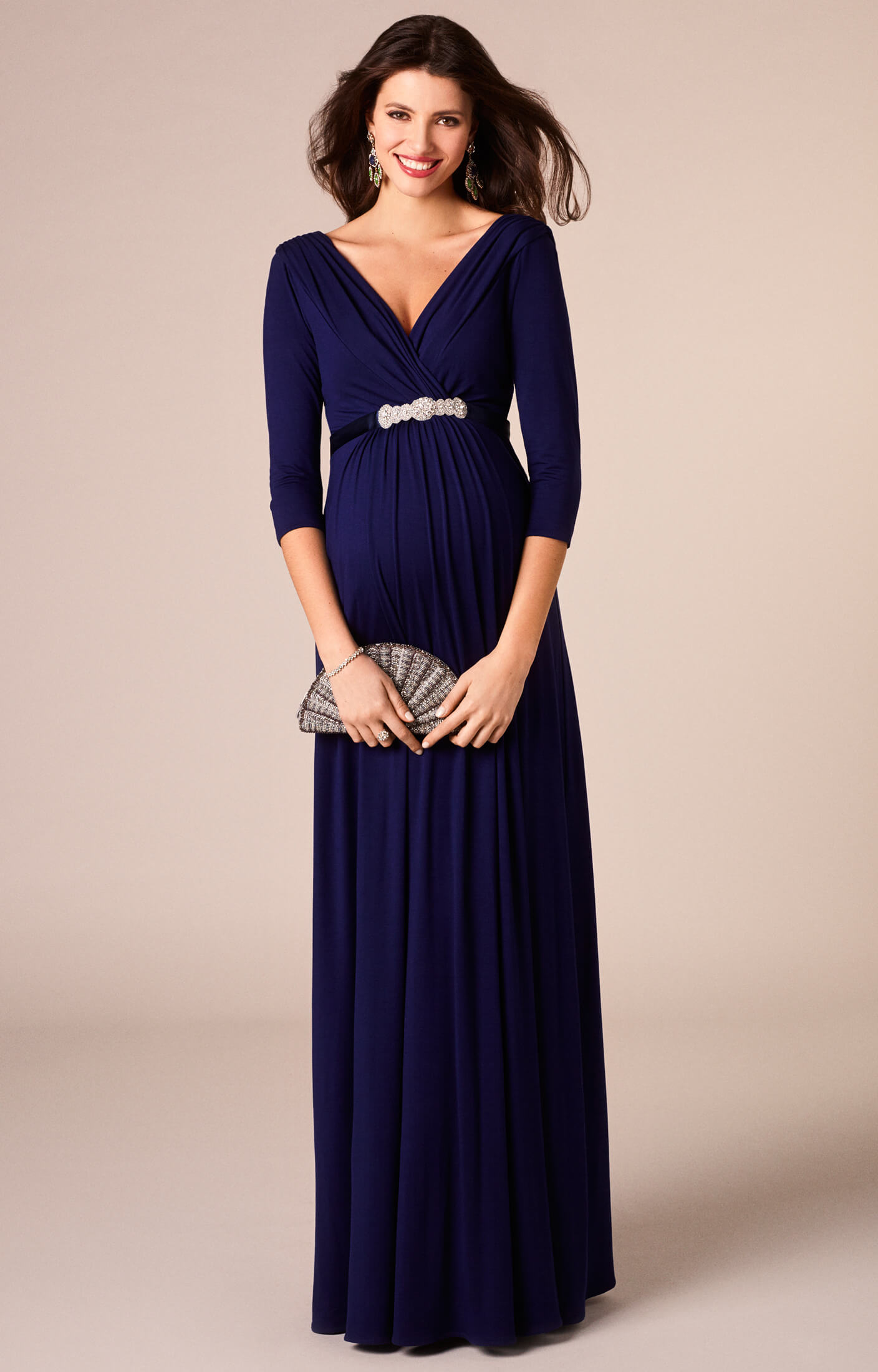 Willow Maternity Gown Long Eclipse Blue