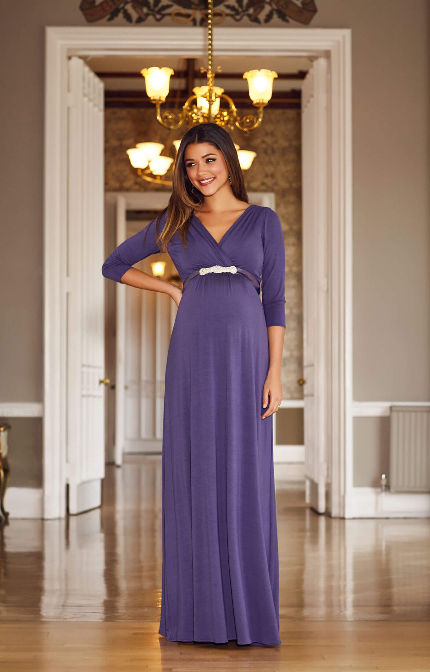 Willow Maternity Gown Long Grape - Maternity Wedding Dresses, Evening Wear  and Party Clothes by Tiffany Rose IE