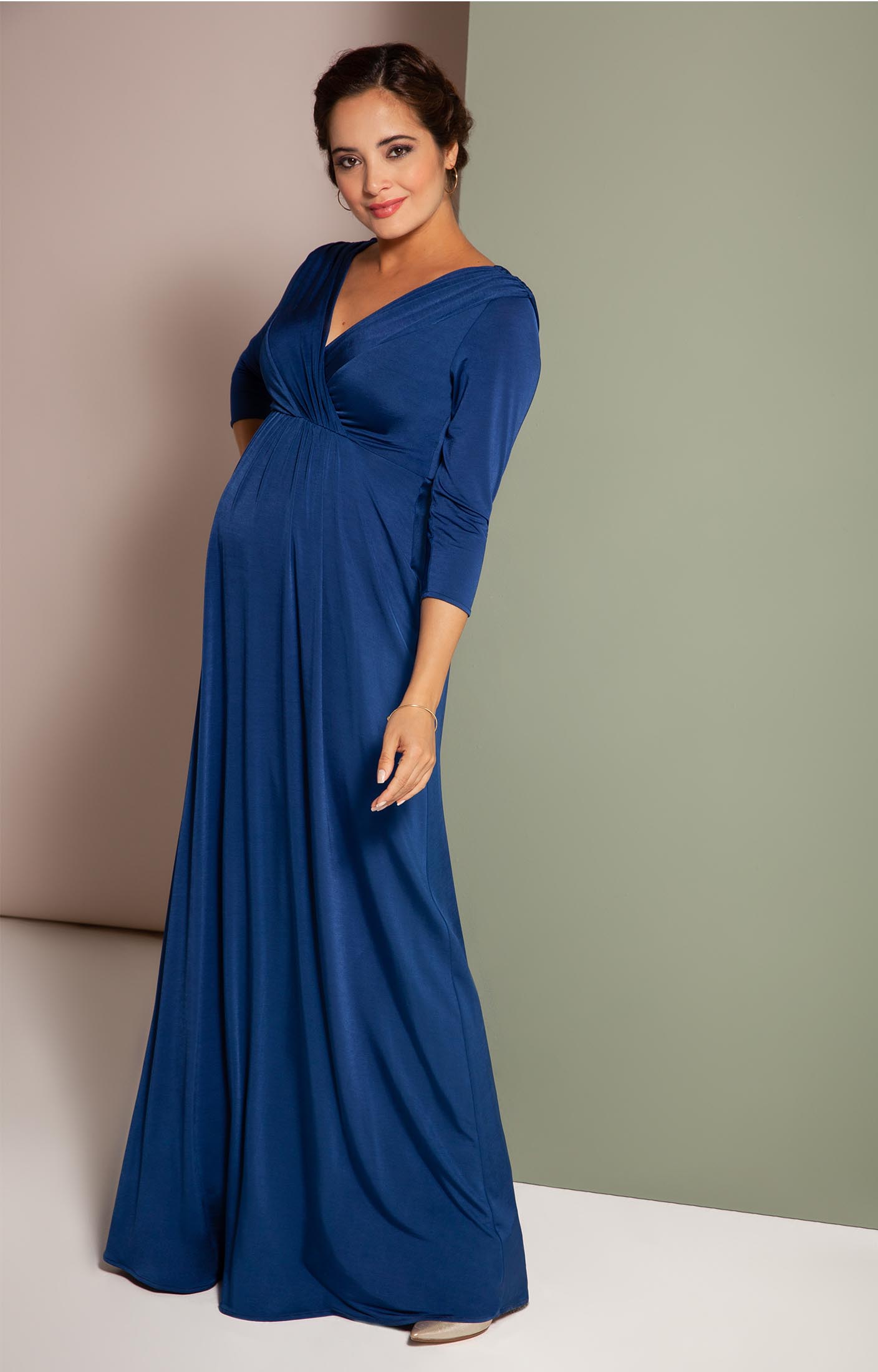 maternity black tie gown