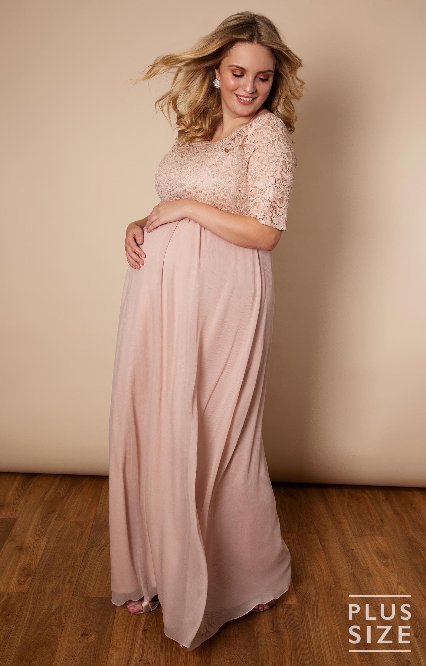 Alaska Plus Size Maternity Chiffon Wedding Gown - Maternity Wedding  Dresses, Evening Wear and Party Clothes by Tiffany Rose