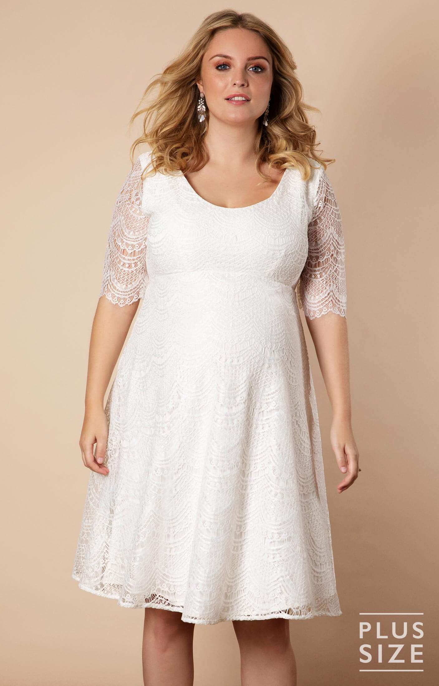 Verona Plus Size Maternity Wedding Dress Short Ivory White - Maternity ...