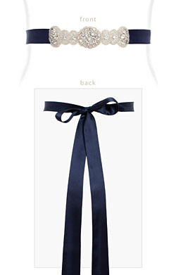 Navy blue sash hotsell for wedding dress