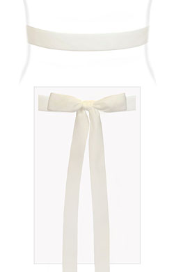En Vogue Bridal Sash BT2377 - Ivory Satin Ribbon Belt