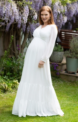 Verona Maternity Wedding Dress Short Ivory White