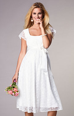 Verona Maternity Wedding Dress Short Ivory White