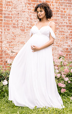 Taylor One Shoulder Dress (Ivory) - Maternity Wedding Dresses