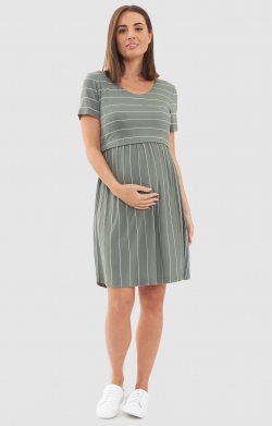 Naomi Maternity Nursing Dress Eclipse Blue