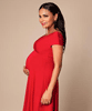 Alessandra Maternity Dress Short Cardinal Red by Tiffany Rose