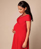 Alessandra Maternity Dress Short Cardinal Red by Tiffany Rose