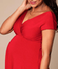 Alessandra Maternity Dress Short Cardinal Red by Tiffany Rose