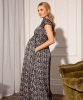 Carmen Maternity Gown (Monochrome Flourish) by Tiffany Rose