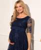 Esther Lace Maternity & Nursing Dress (Midnight Blue) by Tiffany Rose