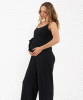 Bobby Rib Maternity Jumpsuit (Black) by Tiffany Rose