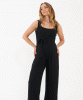 Bobby Rib Maternity Jumpsuit (Black) by Tiffany Rose