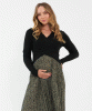 Cleo Pleat Maternity Skirt (Khaki) by Tiffany Rose