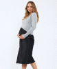 Crystal Satin Maternity Skirt (Black) by Tiffany Rose