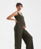 Bobby Rib Maternity Jumpsuit (Khaki) by Tiffany Rose