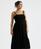 Blair Shirred Maternity Dress (Black) by Tiffany Rose