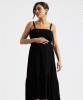 Blair Shirred Maternity Dress (Black) by Tiffany Rose