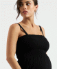 Blair Shirred Maternity Dress (Black) by Tiffany Rose