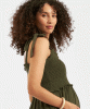 Brandi Shirred Maternity Dress (Khaki) by Tiffany Rose