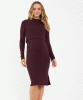 Ruby Rib Nursing Dress (Maroon) by Tiffany Rose