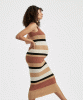 Sarah Stripe Knit Maternity Dress (Amber Black) by Tiffany Rose