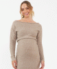 Tobie Off Shoulder Knit Maternity Dress (Mocha) by Tiffany Rose