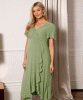 Waterfall Midi Maternity Dress (Pistachio) by Tiffany Rose